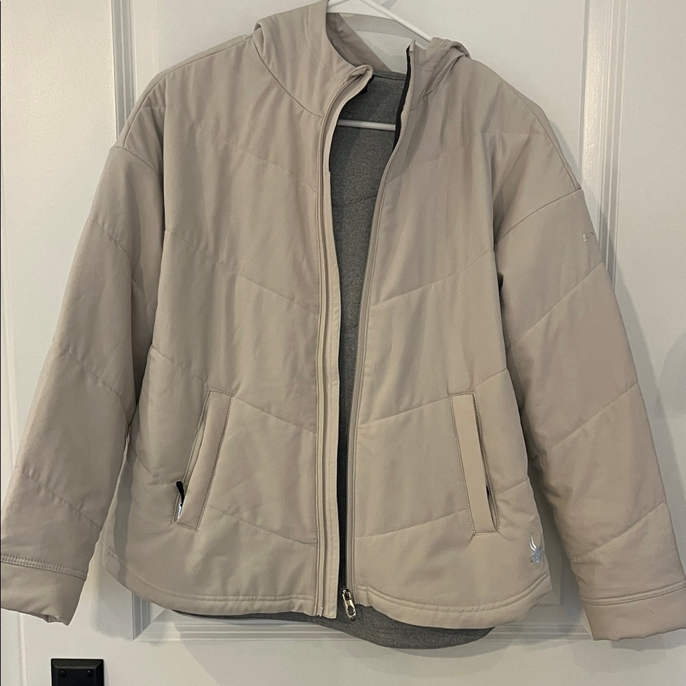 Spyder Light Beige Hooded Jacket